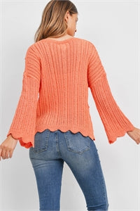 Coral sweater top