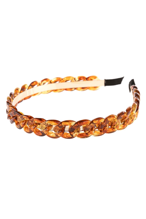 Acrylic chain headband-brown
