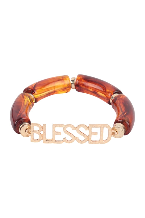 BLESSED tubular bead stretch bracelet