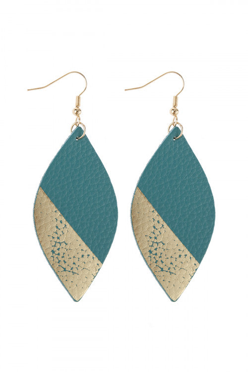 Gold/turquoise dipped earrings