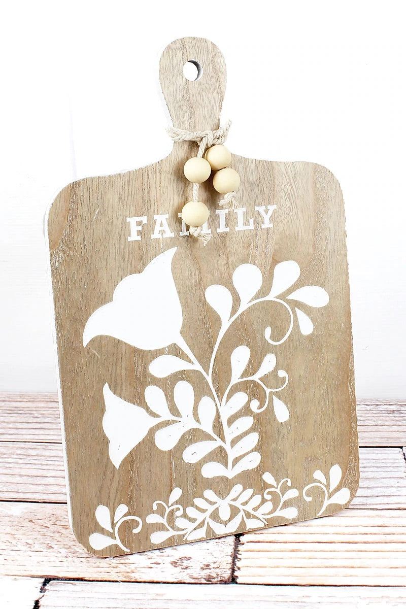 Family floral cutting board