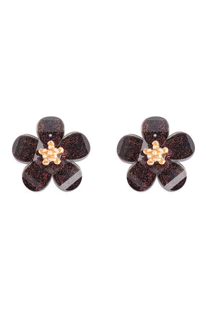 Resin flower stud earrings