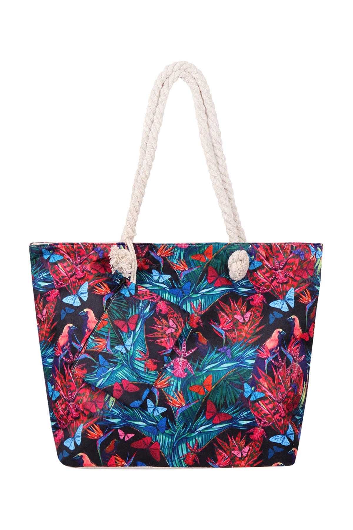Floral tote w/matching wallet
