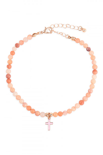 Cross pendant anklet