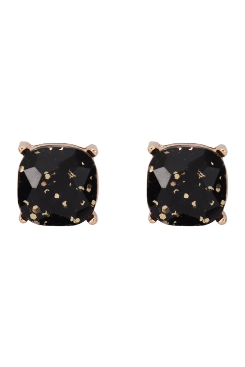 Glitter epoxy black/gold earrings