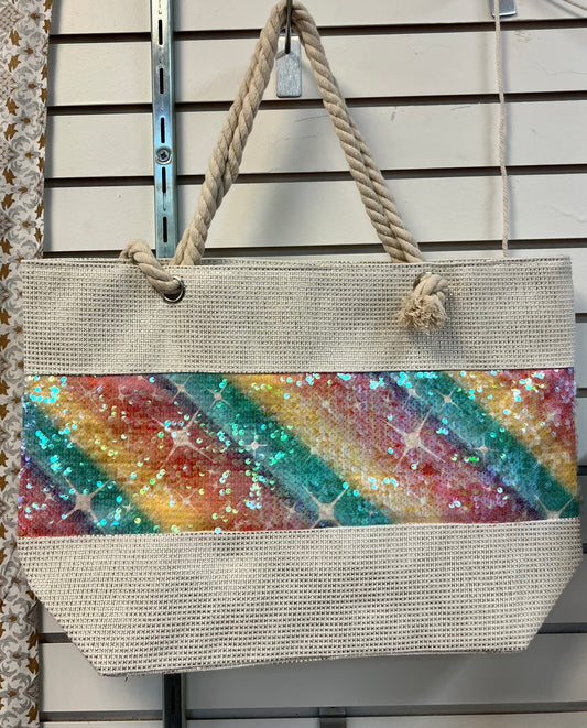 Sequin glitter tote bag