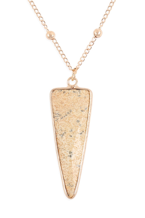 Arrowhead stone pendant necklace-brown