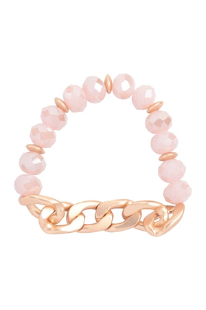 Chain & bead stretch bracelet