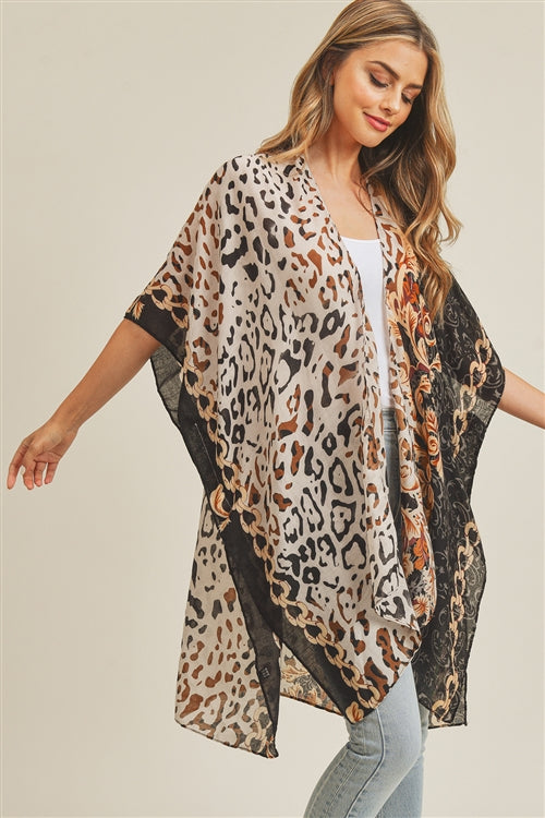 Boho leopard kimono-one size