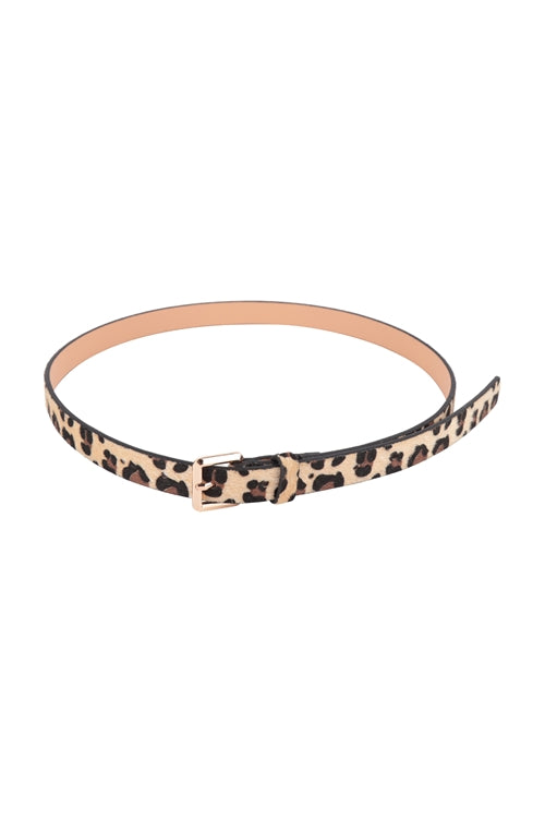 Leopard print fashion leather belt