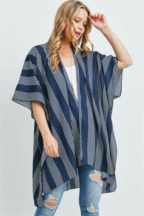 Navy striped kimono-one size